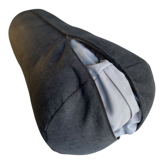 Bolster Yoga Lino Afelpado - Negro - Portalyoga