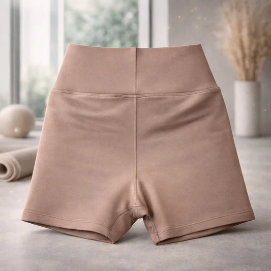 Short Deportivo Mujer Cintura Alta Cruzada Cocoa - Portalyoga