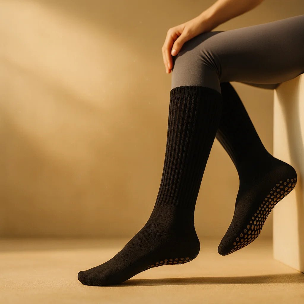 Calcetines Yoga Antideslizantes Mujer con puntos de silicona (hasta la rodilla) - Portalyoga