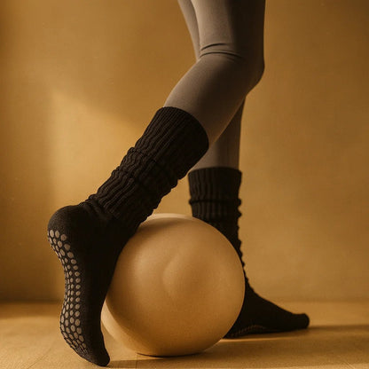 Calcetines Yoga Antideslizantes Mujer con puntos de silicona (hasta la rodilla) - Portalyoga