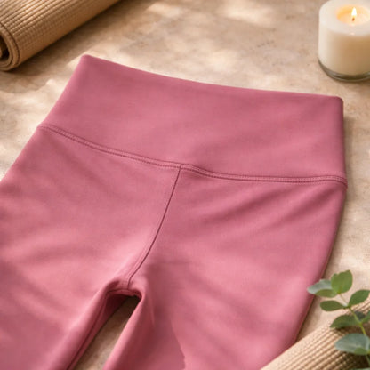 Legging deportivo mujer cintura alta color rosa – ropa deportiva Chile - vista posterior