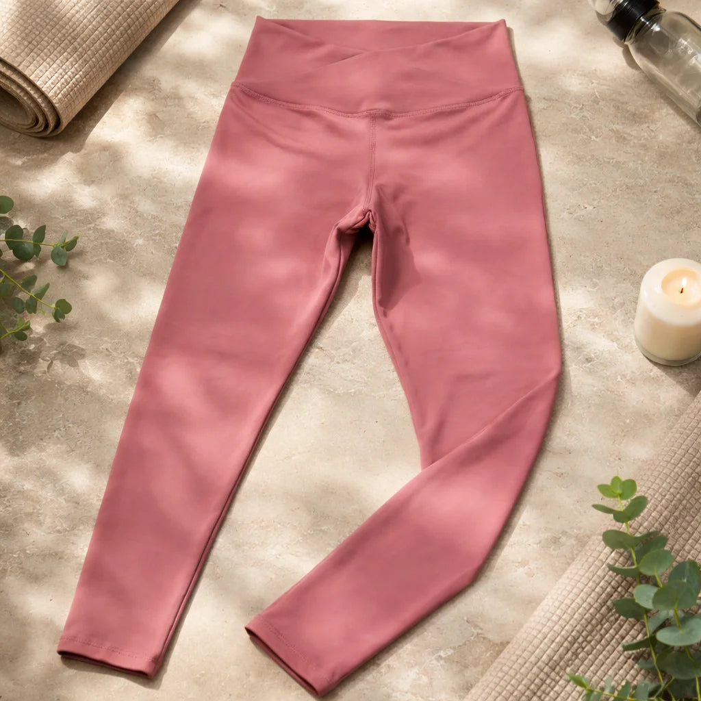 Legging deportivo mujer cintura alta color rosa – ropa deportiva Chile