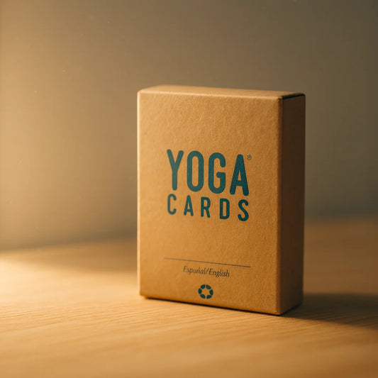 Yoga Cards en español de Portalyoga, baraja didáctica con posturas de yoga y beneficios para practicar en casa.