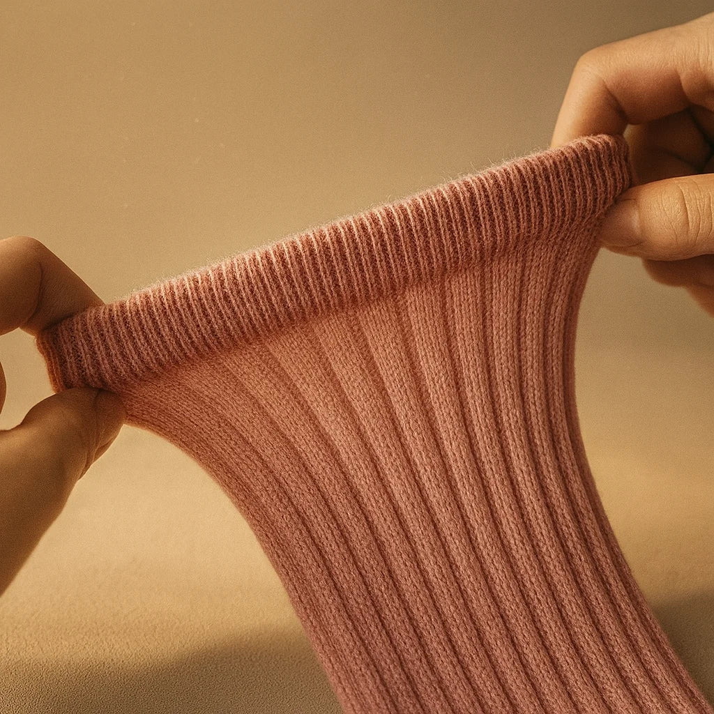 Calcetines para pilates rosa con puntos de silicona antideslizantes.