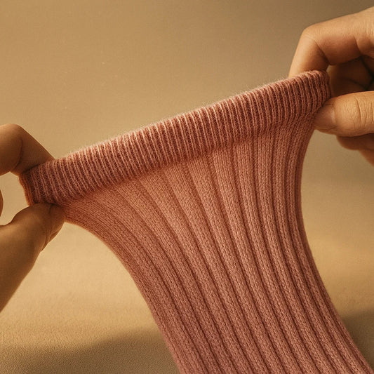 Calcetines para pilates rosa con puntos de silicona antideslizantes.