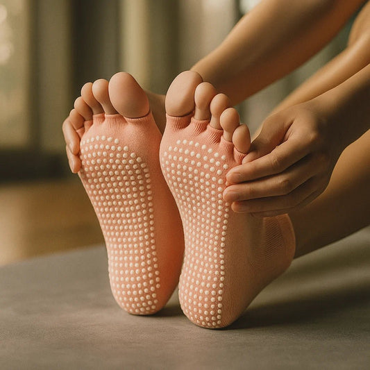 Calcetines yoga pilates mujer empeine abierto 5 dedos antideslizantes rosa algodón talla 35-40 – Portalyoga Chile