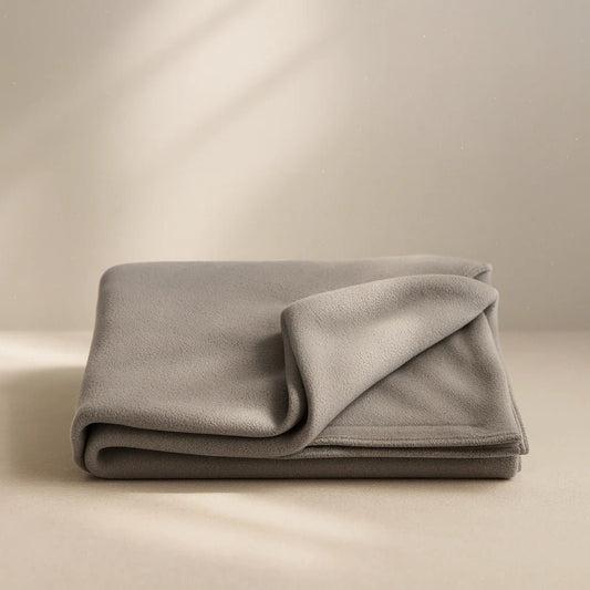 Manta de yoga Savasana gris extra grande 220x150 cm profesional.