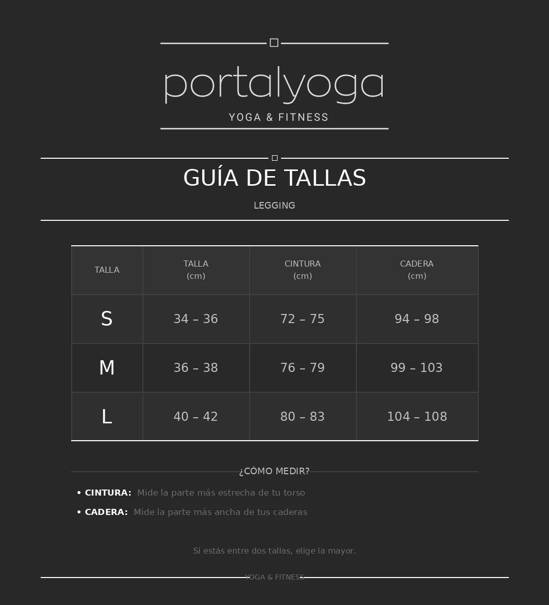 Guía de tallas