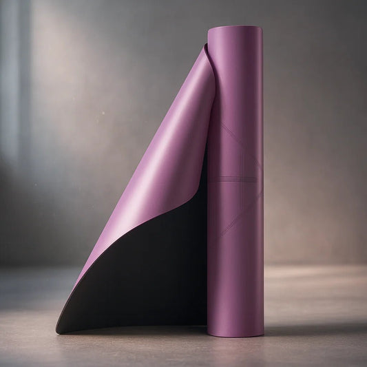 Mat Pu Caucho Natural Lila con Lineas - Portalyoga