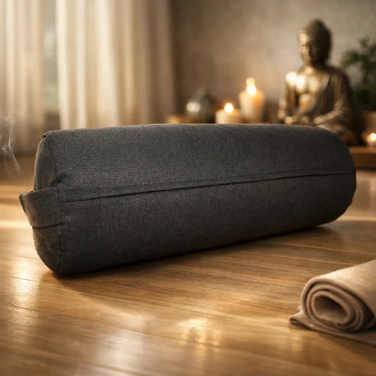 Bolster Yoga Lino Afelpado - Negro - Portalyoga