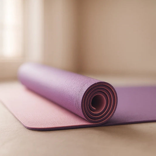 Esterilla de Yoga de PVC - Ligero y Práctico para Iniciarse en la Práctica Morado Rosado Bicolor - Portalyoga