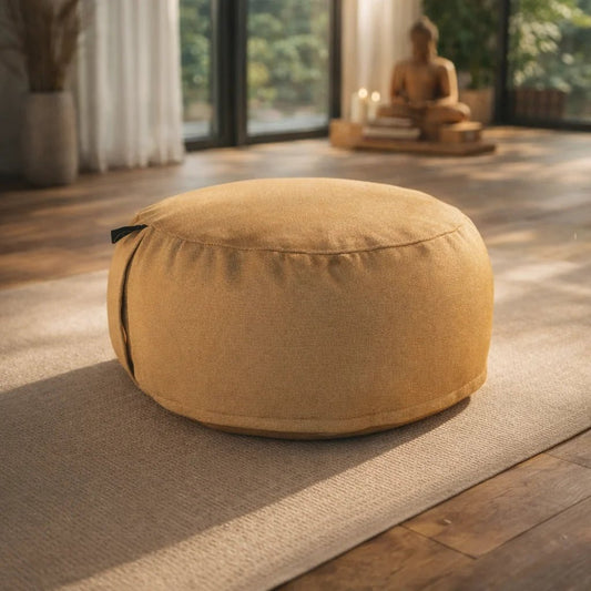 Zafu Yoga Lino Afelpado Colores - Crudo - Portalyoga