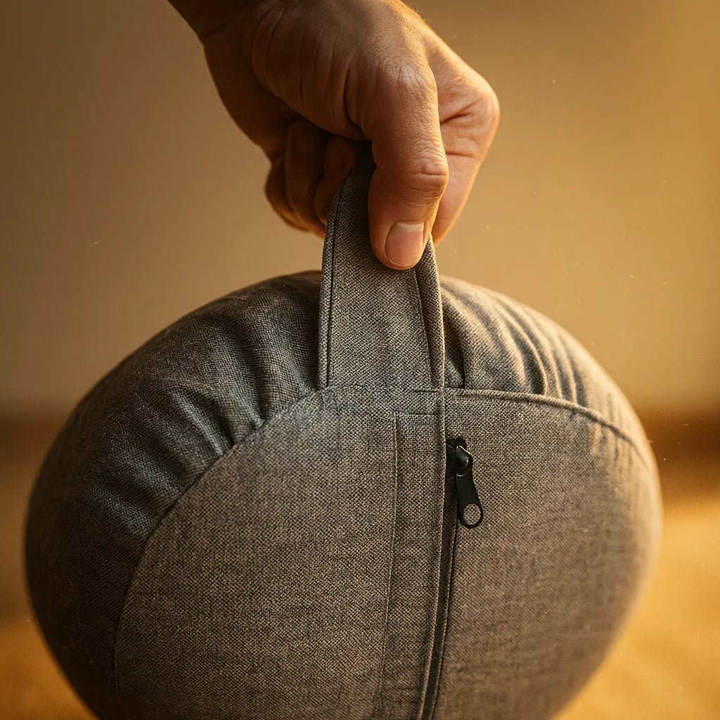 Zafu Negro: el compañero perfecto para tu práctica de yoga. Estabilidad y comodidad. - Portalyoga