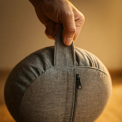Zafu Negro: el compañero perfecto para tu práctica de yoga. Estabilidad y comodidad. - Portalyoga
