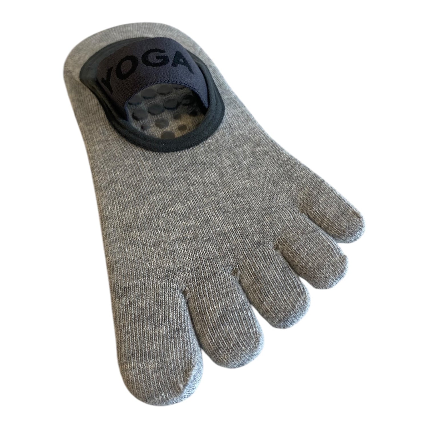Calcetín con dedos yoga antideslizantes profesionales Gris - Portalyoga