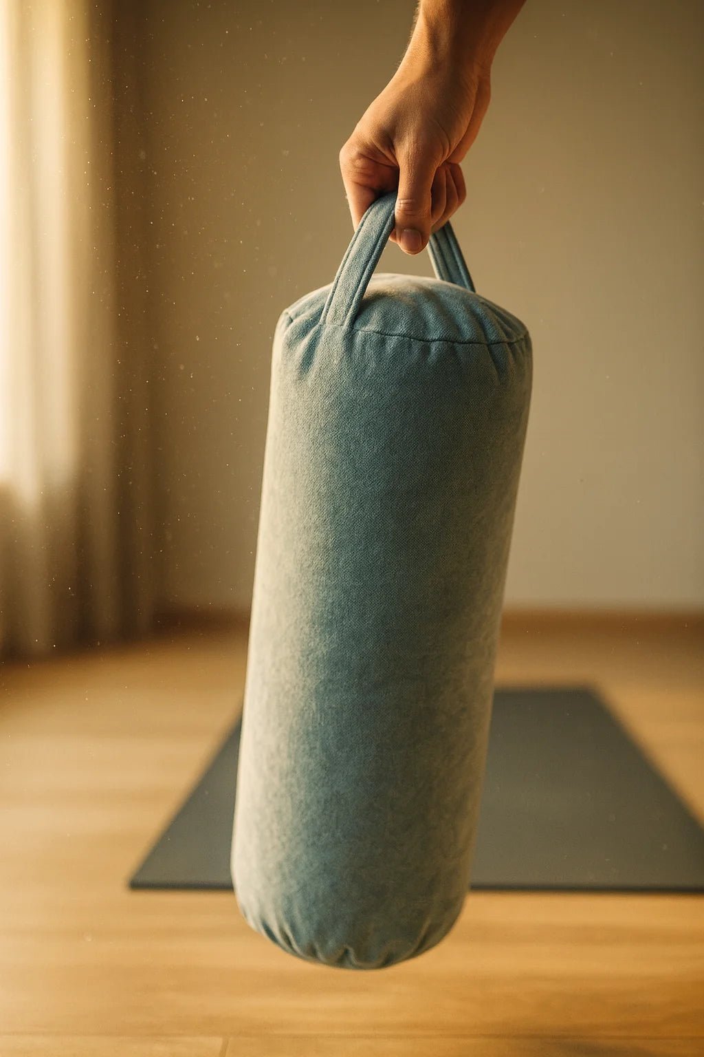 Bolster Yoga Lino Afelpado - Turquesa - Portalyoga