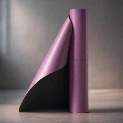 Mat Pu Caucho Natural Lila con Lineas - Portalyoga