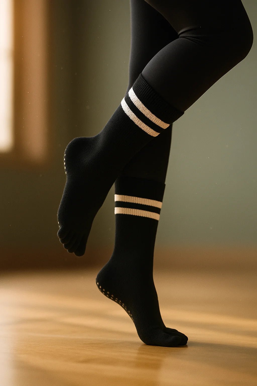 Calcetines deportivos mujer 5 dedos con agarre 100% silicona – Yoga, Pilates, Ballet - Portalyoga