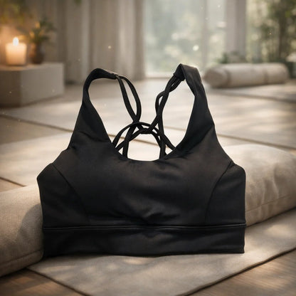 Top Deportivo Tiras Cruzada Negro - Portalyoga