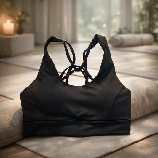 Top Deportivo Tiras Cruzada Negro - Portalyoga