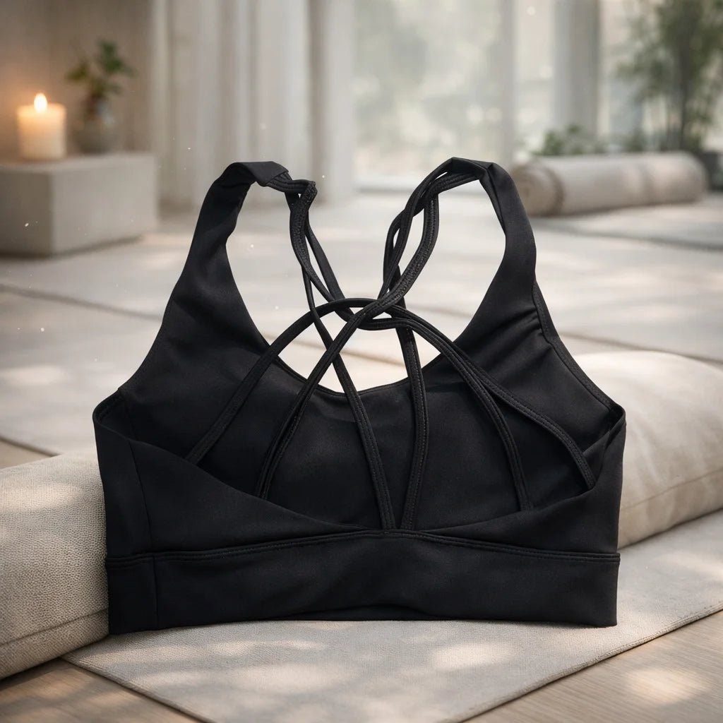 Top Deportivo Tiras Cruzada Negro - Portalyoga