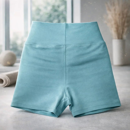 Short Deportivo Mujer Cintura Alta Cruzada Petroleo - Portalyoga