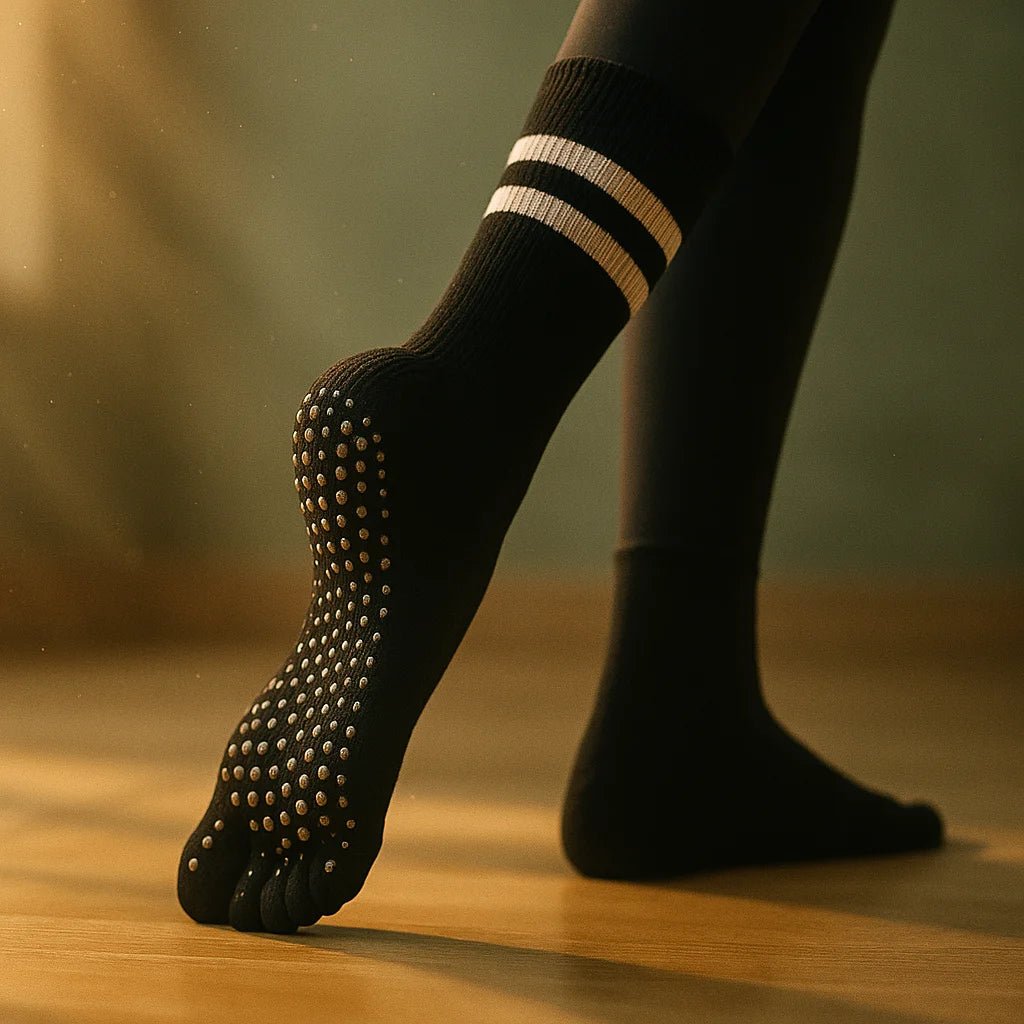 Calcetines deportivos mujer 5 dedos con agarre 100% silicona – Yoga, Pilates, Ballet - Portalyoga