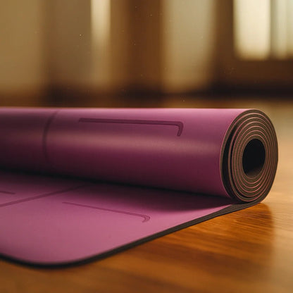 Mat Pu Caucho Natural Lila con Lineas - Portalyoga