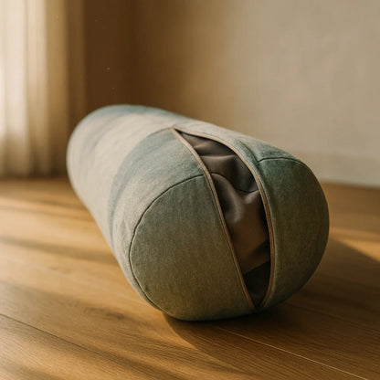 Bolster Yoga Lino Afelpado - Turquesa - Portalyoga