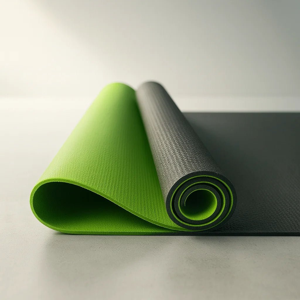 Esterilla de Yoga de PVC - Ligero y Práctico para Iniciarse en la Práctica Verde Bicolor - Portalyoga